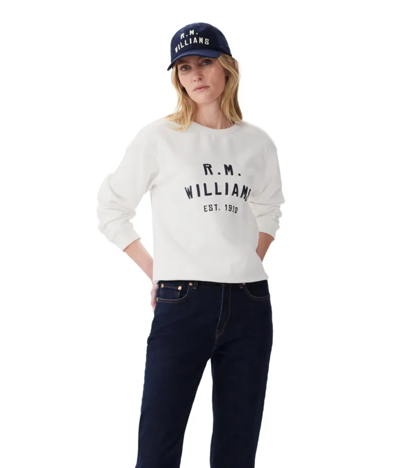 RM Williams Stencil Crew White-2